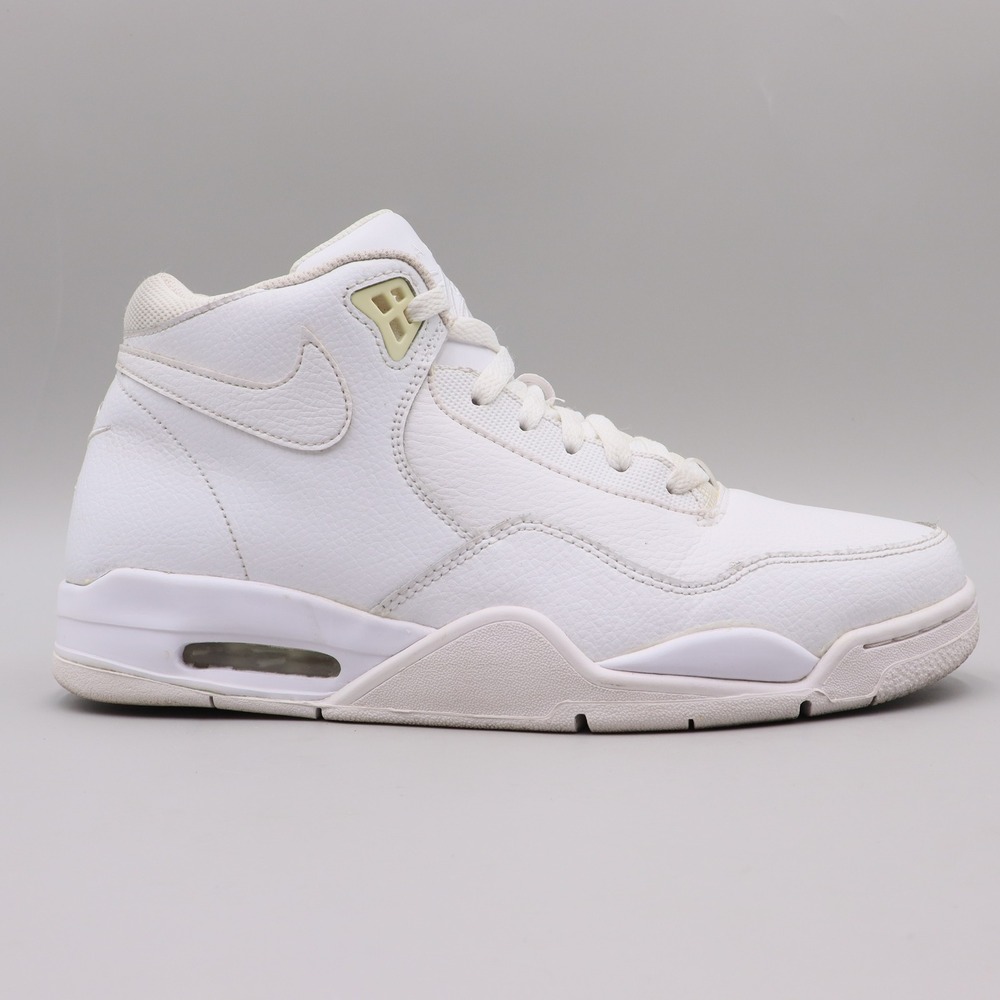 Nike Flight Legacy Triple White Mens Size 11 Leather Mid Top Sneakers BQ4212-101